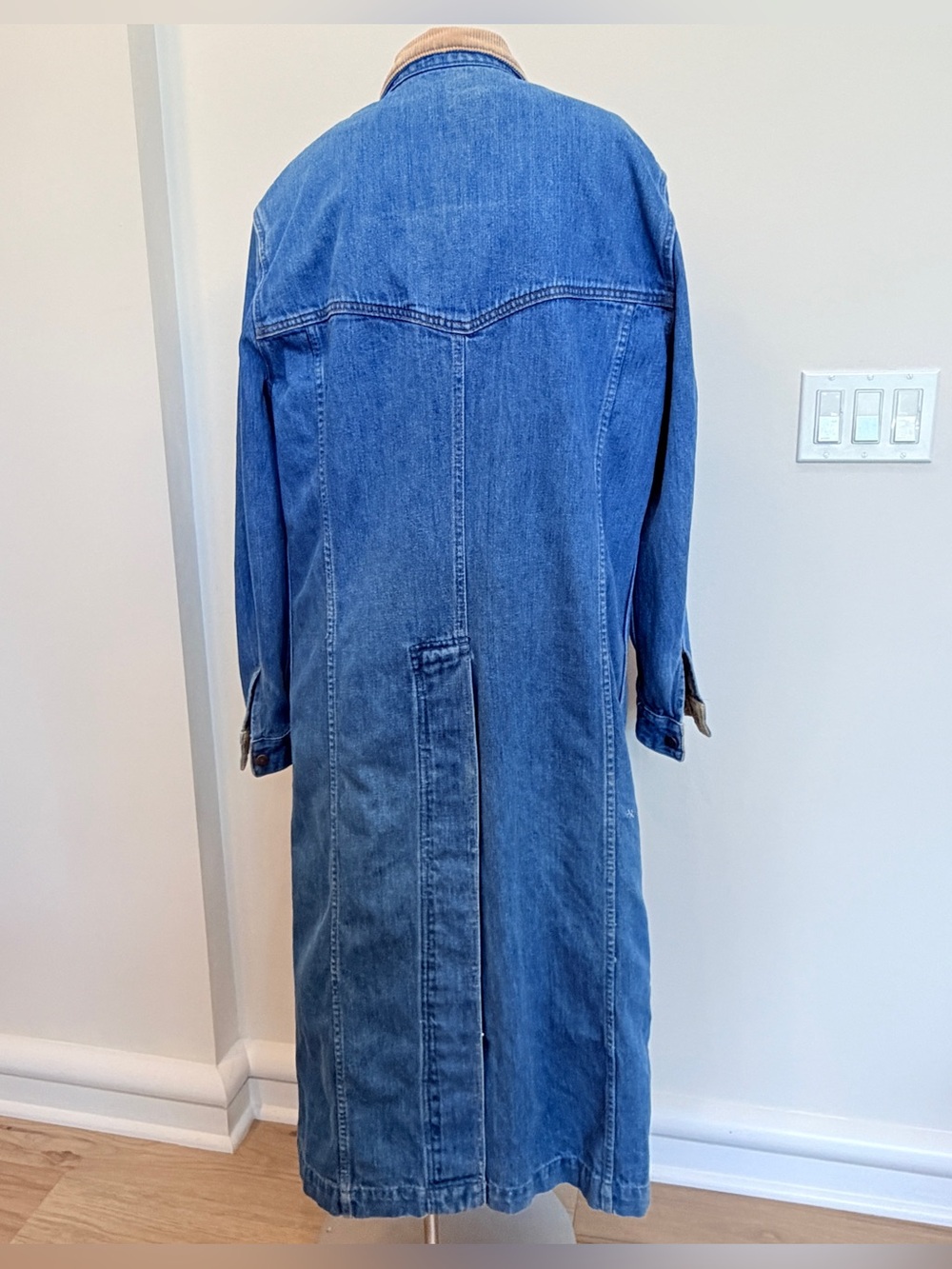 Vintage 80s Levi’s Long Denim Duster Long Coat Western Ranch Chore Jacket Ranch - Picture 2 of 15